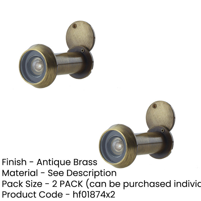 PACK Degree Door Viewers 50-70mm Doors with Intumescent Feature Antique Brass Finish-1