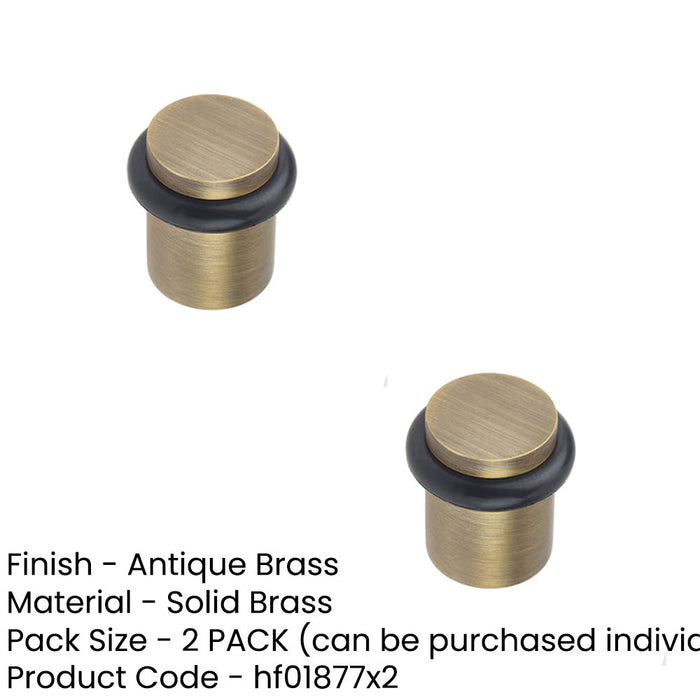 PACK Elegant Antique Brass Door Stops Home Office Solid Brass Rubber Stopper (1)-1