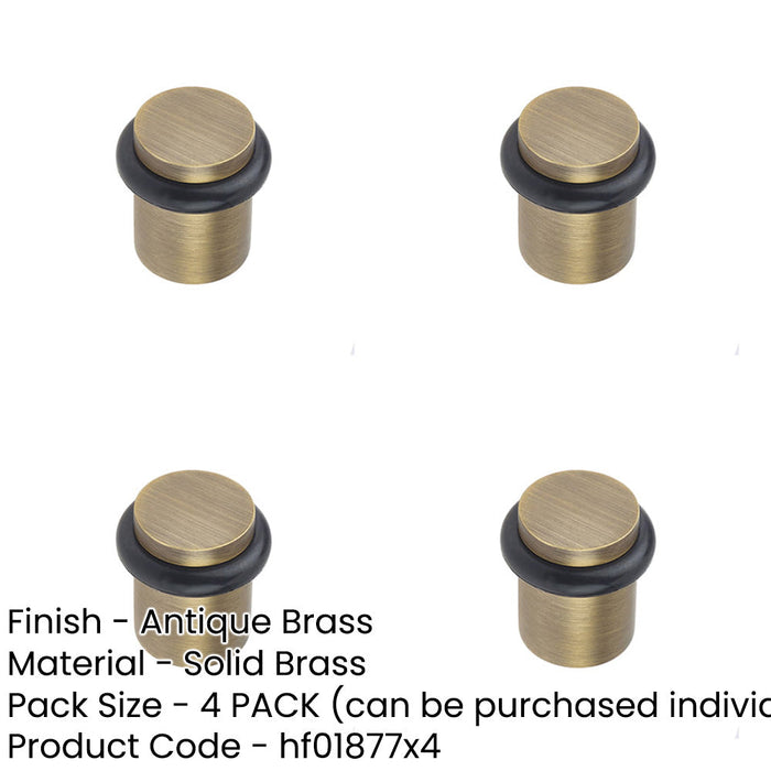 PACK Elegant Antique Brass Door Stops Home Office Solid Brass Rubber Stopper-1