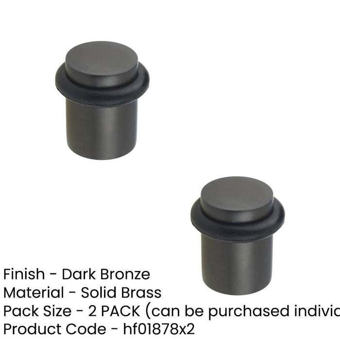 PACK Elegant Dark Bronze Solid Brass Door Stops Home Office Solid Brass Rubber Stopper (1)-1