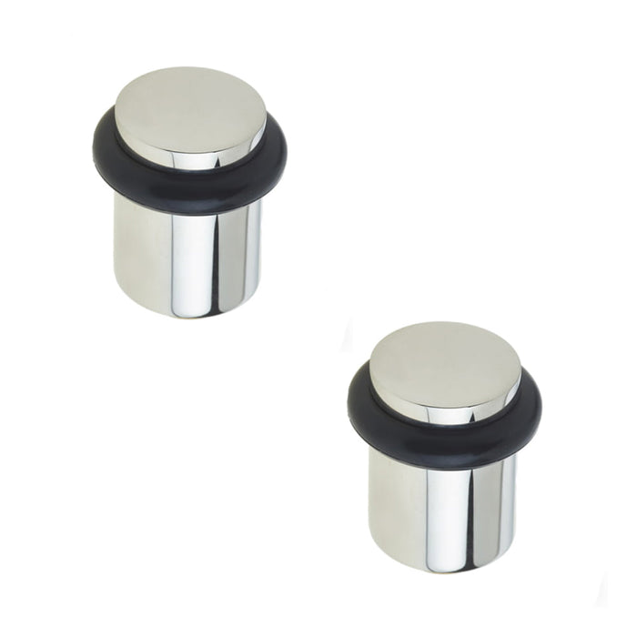 PACK Stylish Polished Nickel Door Stops Home Office Solid Brass Rubber Stopper (1)
