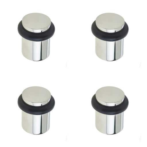 PACK Stylish Polished Nickel Door Stops Home Office Solid Brass Rubber Stopper