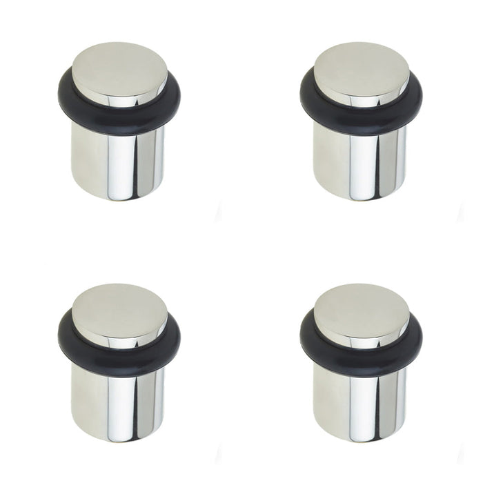 PACK Stylish Polished Nickel Door Stops Home Office Solid Brass Rubber Stopper