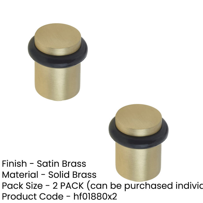 PACK Elegant Satin Brass Door Stops Stylish Interiors Solid Brass Rubber Stopper (1)-1