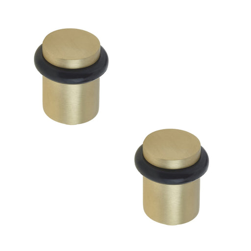 PACK Elegant Satin Brass Door Stops Stylish Interiors Solid Brass Rubber Stopper (1)