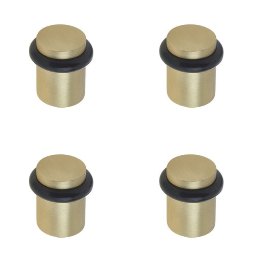 PACK Elegant Satin Brass Door Stops Stylish Interiors Solid Brass Rubber Stopper