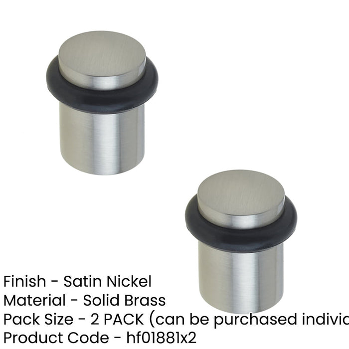 PACK Satin Nickel Plain Door Stops Elegant Home Design Solid Brass Rubber Stopper (1)-1