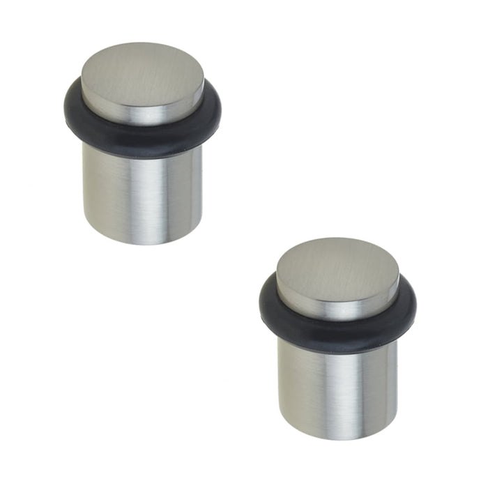 PACK Satin Nickel Plain Door Stops Elegant Home Design Solid Brass Rubber Stopper (1)