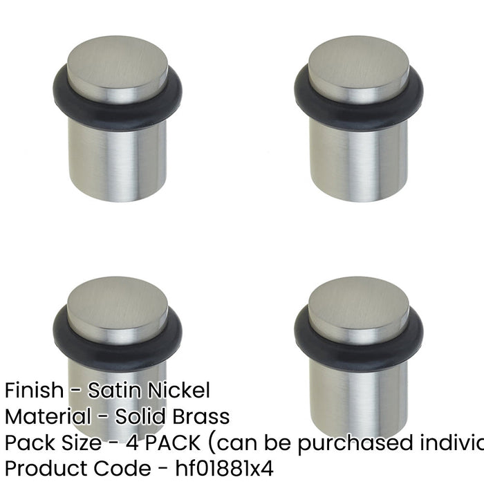 PACK Satin Nickel Plain Door Stops Elegant Home Design Solid Brass Rubber Stopper-1