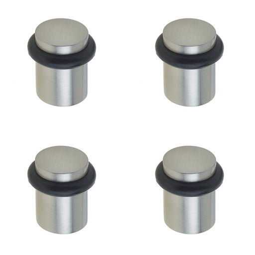 PACK Satin Nickel Plain Door Stops Elegant Home Design Solid Brass Rubber Stopper