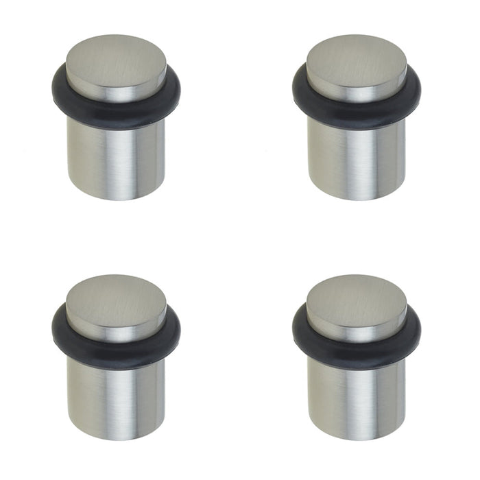 PACK Satin Nickel Plain Door Stops Elegant Home Design Solid Brass Rubber Stopper