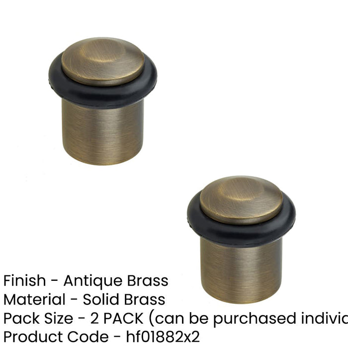 PACK Antique Brass Chamfered Door Stops Stylish Protection Solid Brass Rubber Stopper (1)-1