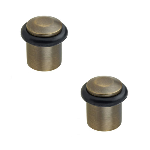 PACK Antique Brass Chamfered Door Stops Stylish Protection Solid Brass Rubber Stopper (1)