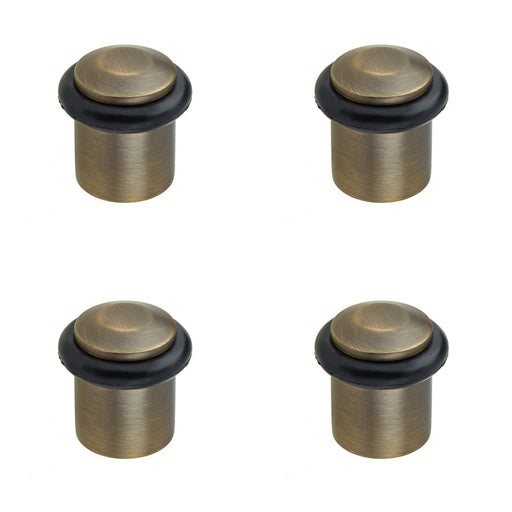 PACK Antique Brass Chamfered Door Stops Stylish Protection Solid Brass Rubber Stopper