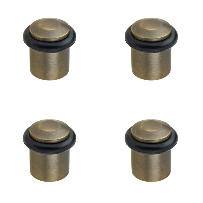 PACK Antique Brass Chamfered Door Stops Stylish Protection Solid Brass Rubber Stopper