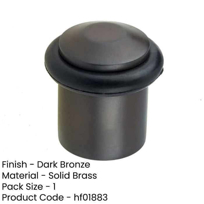 Elegant Chamfered Door Stops Dark Bronze Finish Stylish Interiors Solid Brass Rubber Stopper-1