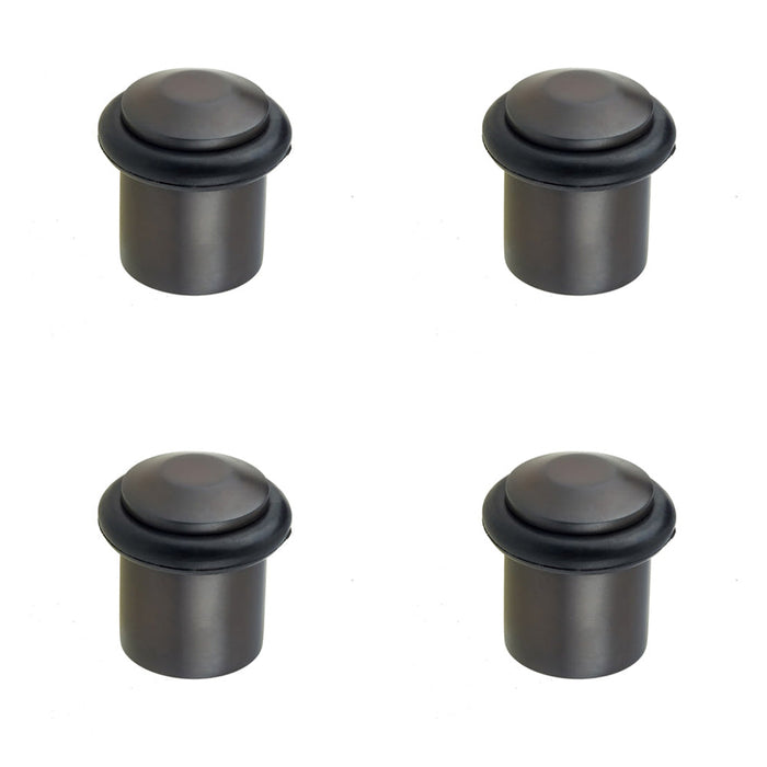 PACK Elegant Chamfered Door Stops Dark Bronze Finish Stylish Interiors Solid Brass Rubber Stopper