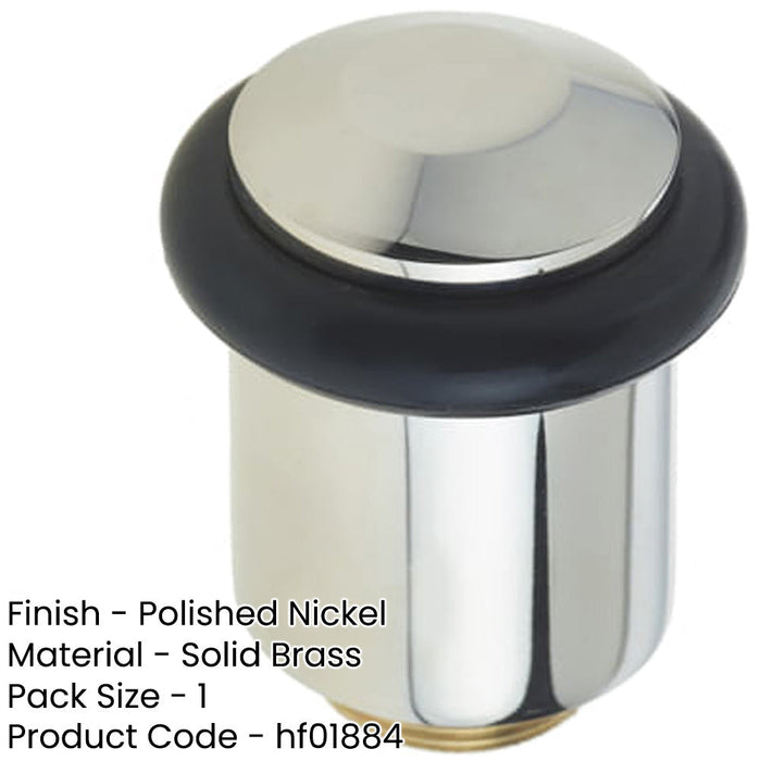 Premium Chamfered Door Stops Polished Nickel Finish Solid Brass Rubber Stopper-1