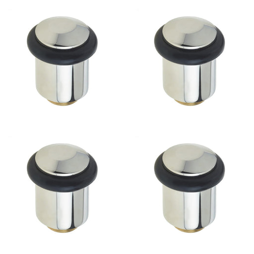 PACK Premium Chamfered Door Stops Polished Nickel Finish Solid Brass Rubber Stopper