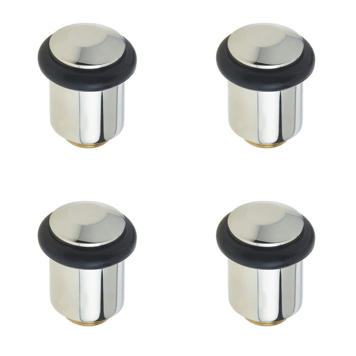 PACK Premium Chamfered Door Stops Polished Nickel Finish Solid Brass Rubber Stopper