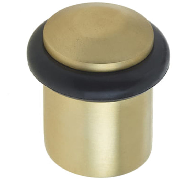 Elegant Chamfered Door Stops Satin Brass Protection Style Solid Brass Rubber Stopper