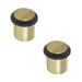 PACK Elegant Chamfered Door Stops Satin Brass Protection Style Solid Brass Rubber Stopper (1)