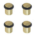 PACK Elegant Chamfered Door Stops Satin Brass Protection Style Solid Brass Rubber Stopper