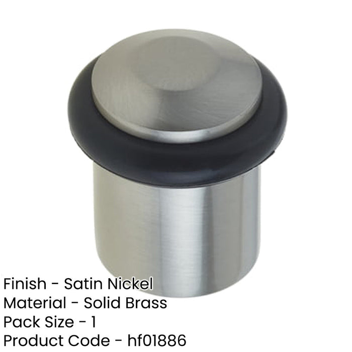 Satin Nickel Chamfered Door Stops Luxury Interiors Solid Brass Rubber Stopper-1