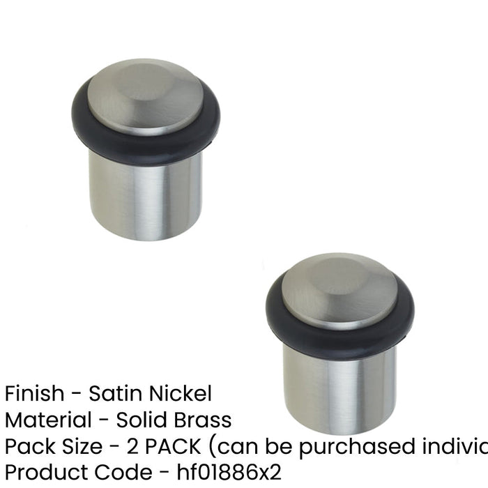 PACK Satin Nickel Chamfered Door Stops Luxury Interiors Solid Brass Rubber Stopper (1)-1