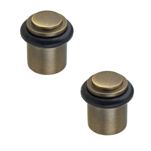 PACK Antique Brass Stepped Door Stops Elegant Home Decor Solid Brass Rubber Stopper (1)