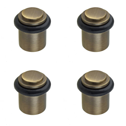 PACK Antique Brass Stepped Door Stops Elegant Home Decor Solid Brass Rubber Stopper