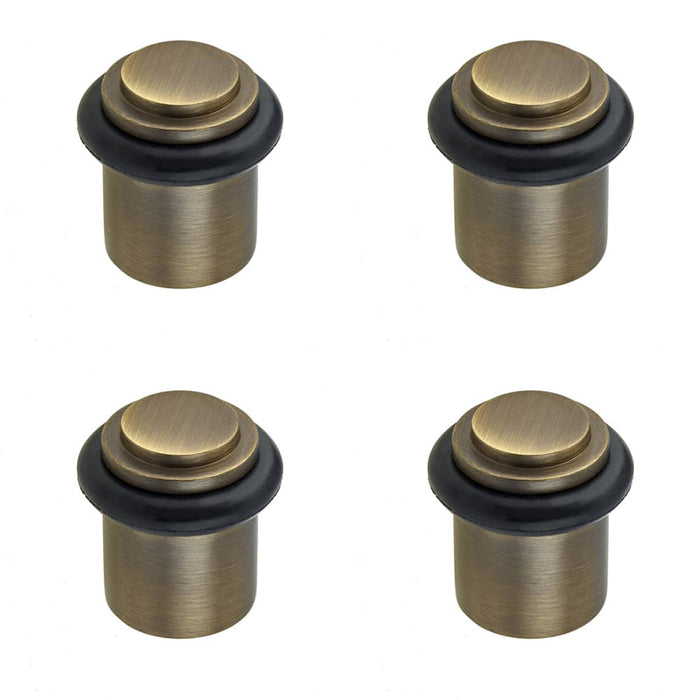 PACK Antique Brass Stepped Door Stops Elegant Home Decor Solid Brass Rubber Stopper