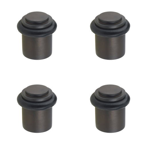 PACK Premium Dark Bronze Stepped Door Stops Home Office Solid Brass Rubber Stopper