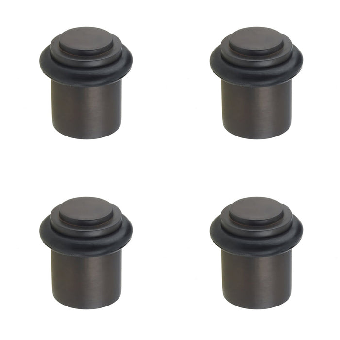 PACK Premium Dark Bronze Stepped Door Stops Home Office Solid Brass Rubber Stopper