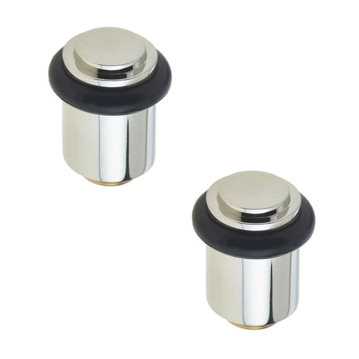 PACK Elegant Polished Nickel Stepped Door Stops Solid Brass Rubber Stopper (1)