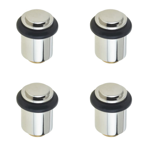 PACK Elegant Polished Nickel Stepped Door Stops Solid Brass Rubber Stopper