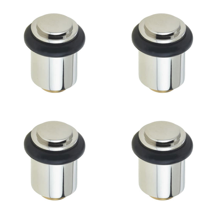 PACK Elegant Polished Nickel Stepped Door Stops Solid Brass Rubber Stopper