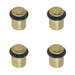 PACK Elegant Satin Brass Stepped Door Stops Home Office Solid Brass Rubber Stopper