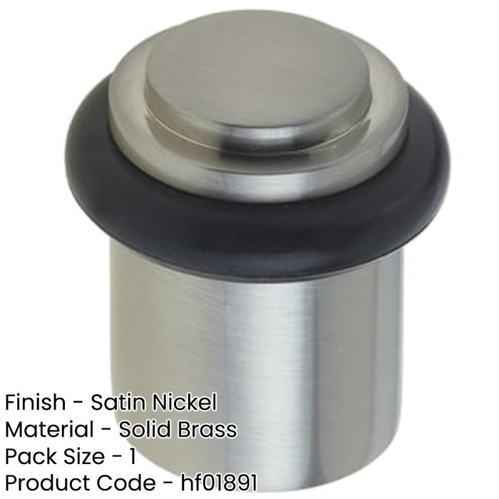 Premium Satin Nickel Stepped Door Stops Home Office Solid Brass Rubber Stopper-1