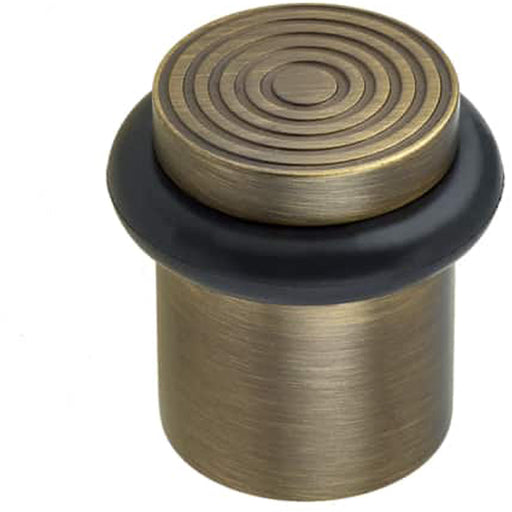 Elegant Reeded Door Stops Antique Brass Finish Solid Brass Rubber Stopper