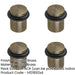 PACK Elegant Reeded Door Stops Antique Brass Finish Solid Brass Rubber Stopper-1