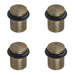 PACK Elegant Reeded Door Stops Antique Brass Finish Solid Brass Rubber Stopper