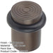 Elegant Reeded Door Stops Dark Bronze Finish Solid Brass Rubber Stopper-1