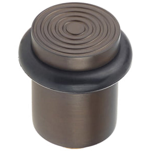 Elegant Reeded Door Stops Dark Bronze Finish Solid Brass Rubber Stopper