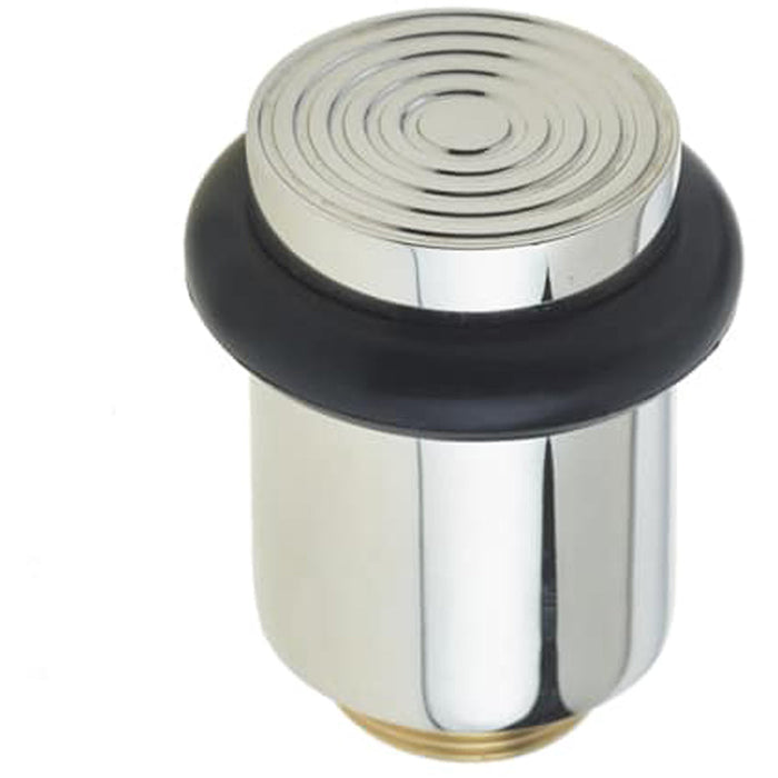 Reeded Solid Brass Door Stops Polished Nickel Finish Solid Brass Rubber Stopper