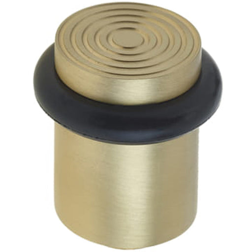 Elegant Reeded Door Stops Satin Brass Home Office Solid Brass Rubber Stopper