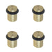 PACK Elegant Reeded Door Stops Satin Brass Home Office Solid Brass Rubber Stopper