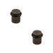 PACK Elegant Antique Brass Knurled Floor Doorstops 40mm Diameter Solid Brass Rubber Stopper (1)