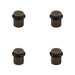 PACK Elegant Antique Brass Knurled Floor Doorstops 40mm Diameter Solid Brass Rubber Stopper