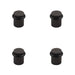 PACK Elegant Knurled Floor Mounted Doorstops Dark Bronze 40mm Diameter Solid Brass Rubber Stopper